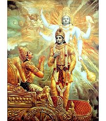 Krishna Showing Vishvarupa to Arjuna before kurukshetra War