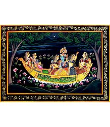 Nauka Vihar of Radha Krishna with Gopinis