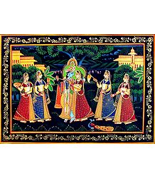 Radha Krishna with Gopinis