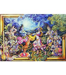 Radha Krishna Dancing to the Tunes of Gopinis