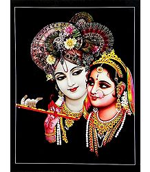 Radha Holding Krishma's Flute