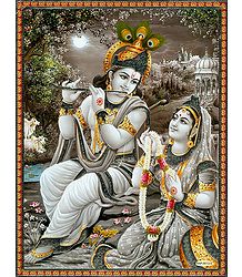 Radha Offering Garland to Krishna