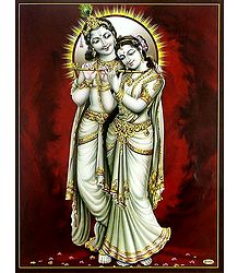 Radha Learing Flute from Krishna