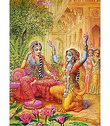 Krishna in Disguise Placates Abhimanini Radha