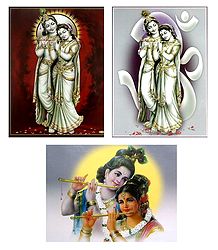 Set of 3 Radha Krishna Posters