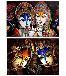 Radha Krishna - The Divine Lovers - Set of 2 Posters