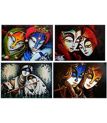 Radha Krishna - Set of 4 Posters