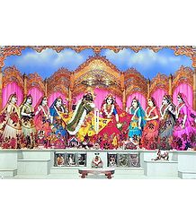 Radha Krishna with Eight Gopinis