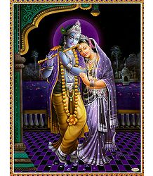 Radha Krishna in Moonlit Night