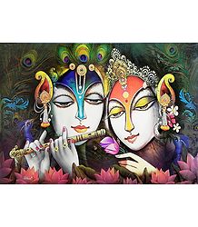 Radha Krishna Enjoying Each Other's Company