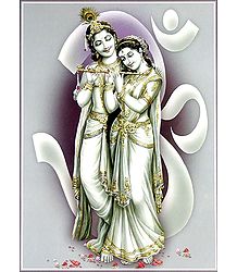 Radha Learning Flute from Krishna