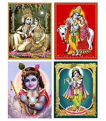 Set of 4 Krishna Posters