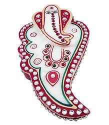Marble Kumkum Container with Ganesha Face
