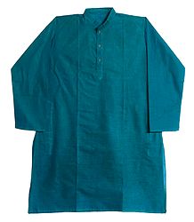 Cyan Blue Cotton Kurta for Men