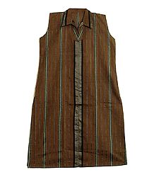 Dark Brown Kurta with Vertical Stripe
