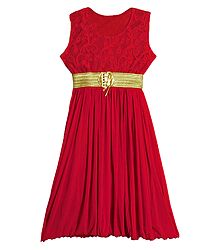 Red Lycra with Red Laced Gown