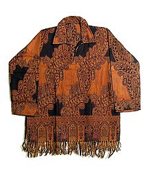 Paisley Design Full Sleeve Short Kurta with Fringe