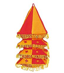 Appliqued and Mirrorwork Foldable Hanging Square Lamp Shade