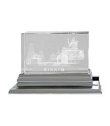 3-D Etched Glass Char Dham with Changing Colors