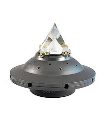 3-D Etched Glass Pyramid and Stand with Changing Colors