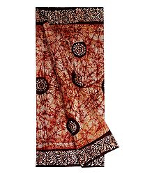 Printed Brown with Ivory Color Batik Cotton Lungi