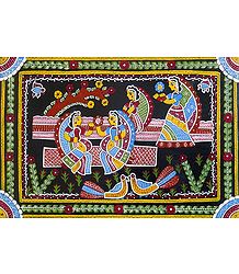 Girls Playing in the Garden - Wall Hanging