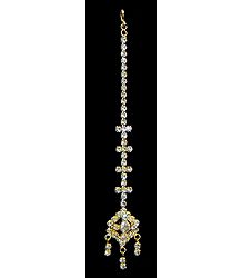 White Stone Studded Mang Tika