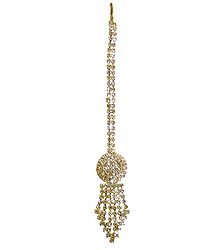 White Stone Studded Mang Tika