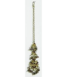 Maroon Stone Studded Oxidised Metal Mang Tika