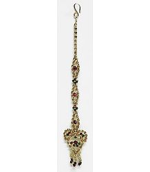 Multicolor Stone Studded Mang Tika