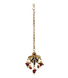 Faux Garnet and Citrine Mang Tika