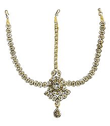 White Stone Studded Shringar Patti