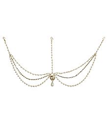 White Stone and Beaded Shringar Patti