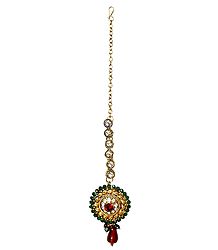 Multicolor Stone Studded Mang Tika