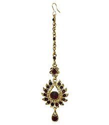 Faux Garnet and Citrine Mang Tika