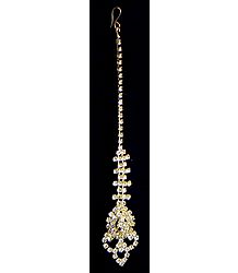 White Stone Studded Mang Tika