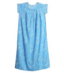 White Floral Print on Light Blue Lizzy Bizzy Maxi