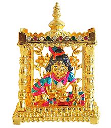 Lacquered Bal Gopala in Stone Studded Temple