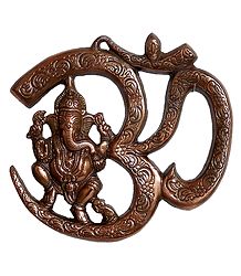 Ganesha Sitting on Om - Wall Hanging