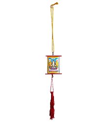 3 Faced Acrylic Box with Buddhist Pictures on Red Tassel