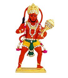 Stone Studded Hanuman - For Car Dashboard