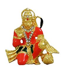 Stone Studded Hanuman - For Car Dashboard