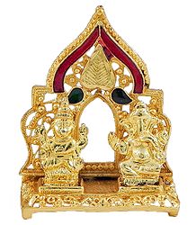 Lakshmi, Ganesha in a Temple for Car Dashboard