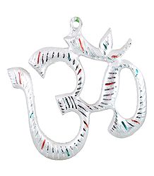 Om - White Metal Wall Hanging