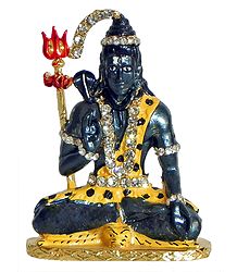 Stone Studded and Gold Plated Shiva