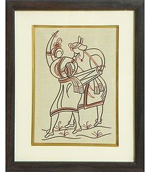 Santhal Folk Dancers - Wall Hanging