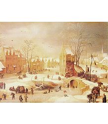 Winter in Lakeside Town