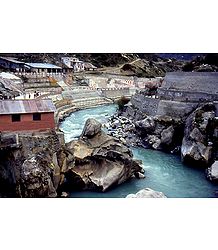 Naradshila on Alakananda River in Badrinath, Uttarakhand, India