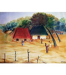 Indian Village Scene - Poster