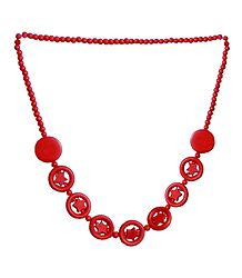 Red Stone Bead Tibetan Necklace